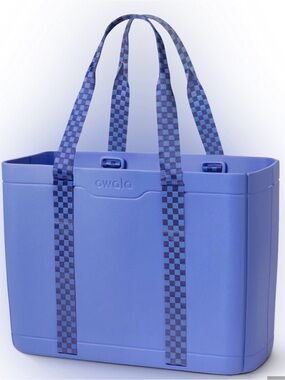 Owala The Sun-Day Collapsible Tote - Purple with Black Check Straps NWT